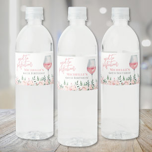 Wijn Bloemige Verjaardagsfeestje Waterfles Etiket