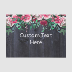 Wijn Blush & Navy Wood Bourgondië Aangepaste bruil Tissuepapier