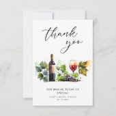 Wijn Bruiloft Bruidsfeest Dankkaart Bedankkaart (Voorkant)