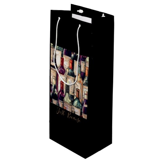 Wijn cadeau tas-wijn liefhebbers gewoon omdat wijn cadeautas (Voorkant Gekanteld)