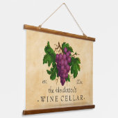 Wijn Cellar  Graps Vineyard | Aangepaste naam Hangend Wandkleed (Gebogen)