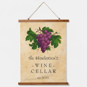 Wijn Cellar  Graps Vineyard   Gepersonaliseerd Hangend Wandkleed