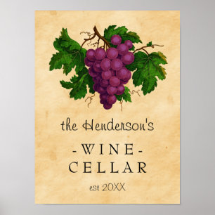 Wijn Cellar  Graps Vineyard   Gepersonaliseerd Poster