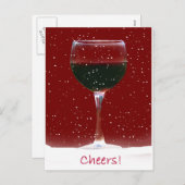 Wijn Cheers Holiday Briefkaart (Voorkant / Achterkant)