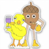 Wijn Chick Beer Nut Sticker (Voorkant)