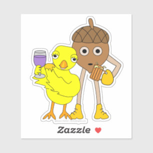 Wijn Chick Beer Nut Sticker