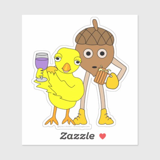 Wijn Chick Beer Nut Sticker (Vel)