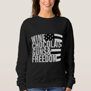 Wijn Chocolade Gúns & amp Amp Freedom Women's Flag Trui