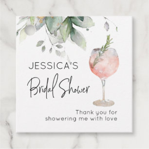 Wijn Cocktail Roze Bruidsdouche Bedankjes Labels