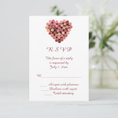 Wijn Corks Heart Wedding RSVP Kaartje (Staand voorkant)