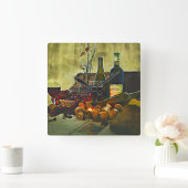 Wijn Country Kitchen Décor Vierkante Klok (Huis)