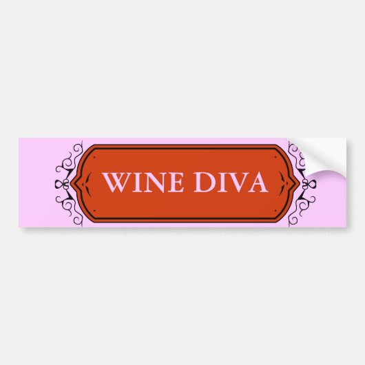 Wijn Diva Bumper Sticker! Bumpersticker (Voorkant)