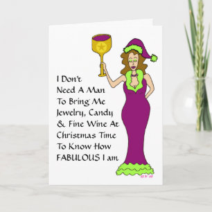 Wijn Diva's "Just The Wine" Fantastische kerst Feestdagen Kaart
