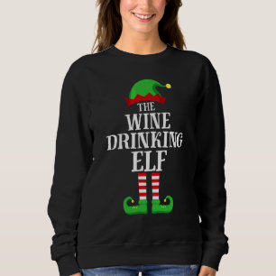 Wijn drinkende elf bijpassende gezinsgroep Kerstmi Trui