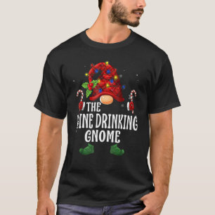 Wijn drinkende kabouter Buffalo geruite bijpassend T-shirt