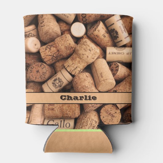 Wijn Drinker  Corks Texture Vineyard Blikjeskoeler (Achterkant)