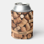 Wijn Drinker  Corks Texture Vineyard Blikjeskoeler (Blikje Achterkant)