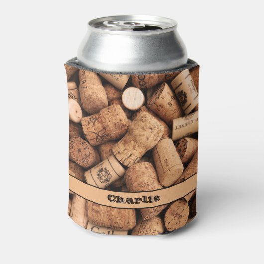 Wijn Drinker  Corks Texture Vineyard Blikjeskoeler (Blikje Achterkant)