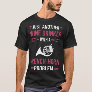 Wijn drinker Franse hoorn T-shirt