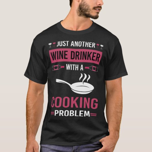 Wijn drinker koken t-shirt (Voorkant)