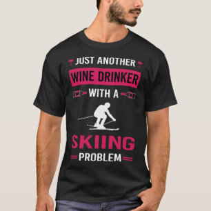Wijn Drinker Skiën Skiën T-shirt
