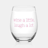 Wijn een beetje lachen veel grappig wijnglas zonder voet (Achterkant)