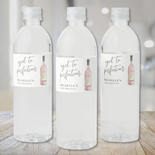 Wijn eenvoudig leeftijd tot perfectie Verjaardag Waterfles Etiket
