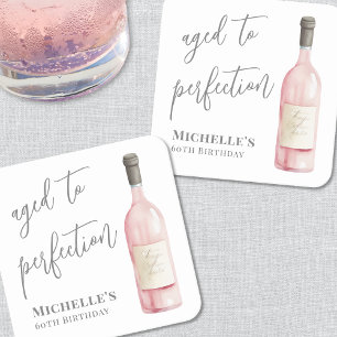 Wijn eenvoudig oud geworden tot in perfectie verja vierkante kartonnen onderzetter