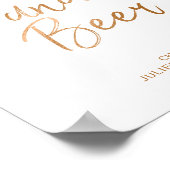 Wijn en bier 8x10 stijlvol Roos Gold Wedding Sign Poster (Hoek)