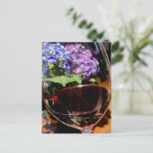 Wijn en bloem briefkaart (Staand voorkant)