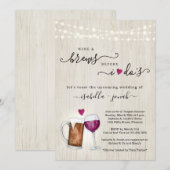 Wijn en brouwerijen voordat ik Vrijgezellenfeest v Kaart (Voorkant / Achterkant)