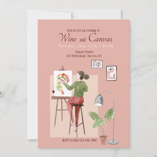 Wijn en Canvas Kaart (Voorkant)