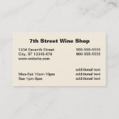 Wijn en champagne visitekaartje (Achterkant)