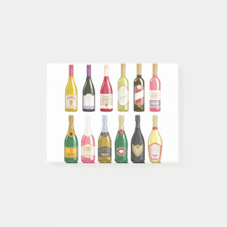 Wijn en champagneflessen post-it® notes