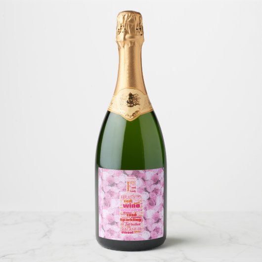 Wijn- en champagnelabels - Word Cloud Sparkling Wijnetiket (Voorkant)