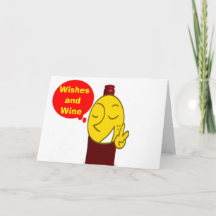 WIJN EN CHRISTMAS WISHES-ADULT SECULAIRE KAART