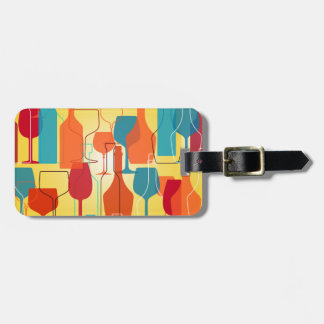 wijn en dinen bagagelabel