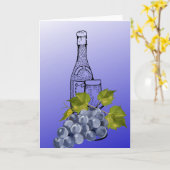 Wijn en druiven blanco kaart (Gele Bloem)
