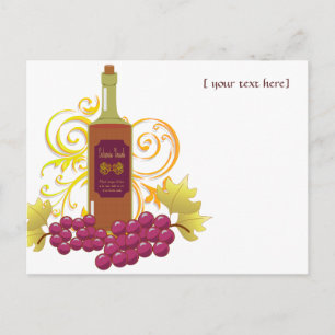 Wijn en druiven briefkaart