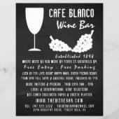 Wijn en druiven, Chalkboard Wine Bar/Winery Flyer (Voorkant)