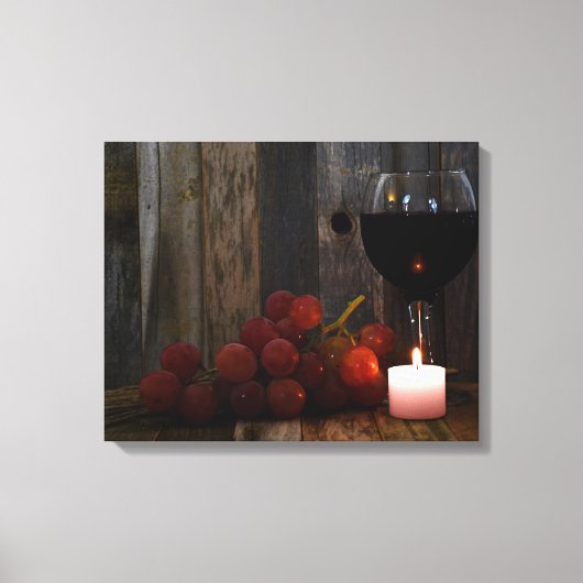 wijn en druiven gloed canvas afdruk (Voorkant)