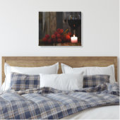 wijn en druiven in kaars gloed canvas afdruk (Insitu (Slaapkamer))