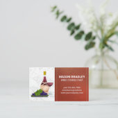 Wijn en druiven | Marmer met getitreerd leder Visitekaartje (Staand voorkant)