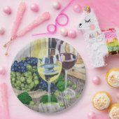 Wijn en druiven papieren bordje (Feest)