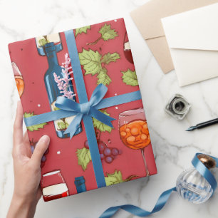 Wijn en druiven patroon cadeaupapier