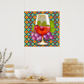 Wijn en druiven poster (Keuken)