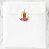 Wijn en druiven ronde sticker (Tas)