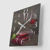 Wijn en druiven Stilleven Square Wall klok (Hoek)