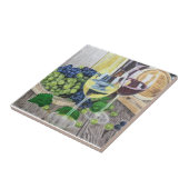 Wijn en druiven tegeltje (Zijkant)