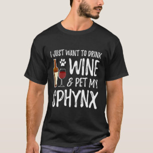 Wijn en huisdier Sphynx voor Sphynx Kat Mam T-shirt